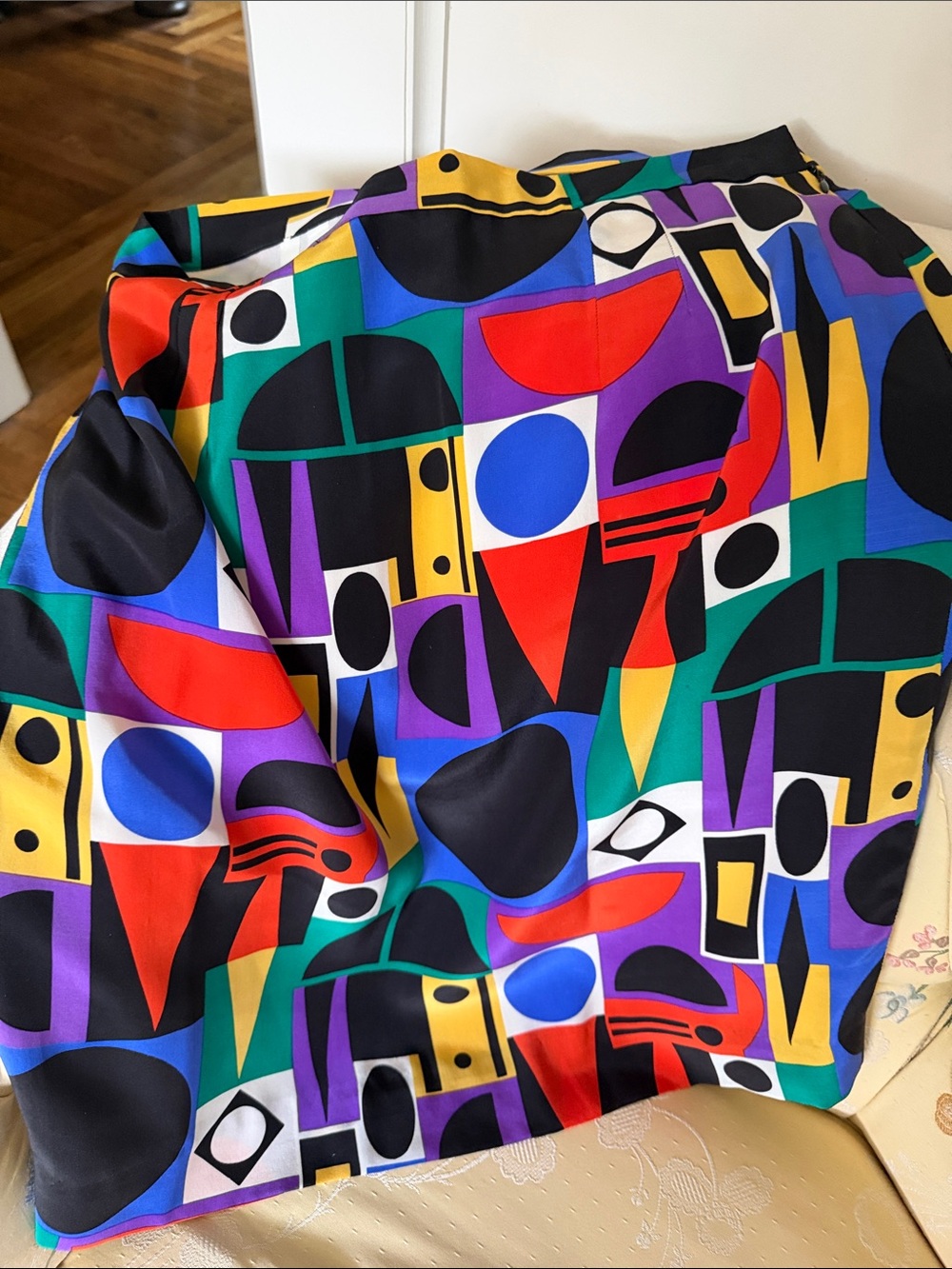 PIRA GORGEOUS SILK LINED GEOMETRIC FULL SKIRT